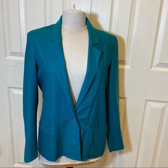 Vintage1970s 100% Raw Silk 3-pc Blazer/skirt/slacks Jacket Hong Kong, 12 TALL - Picture 2 of 15